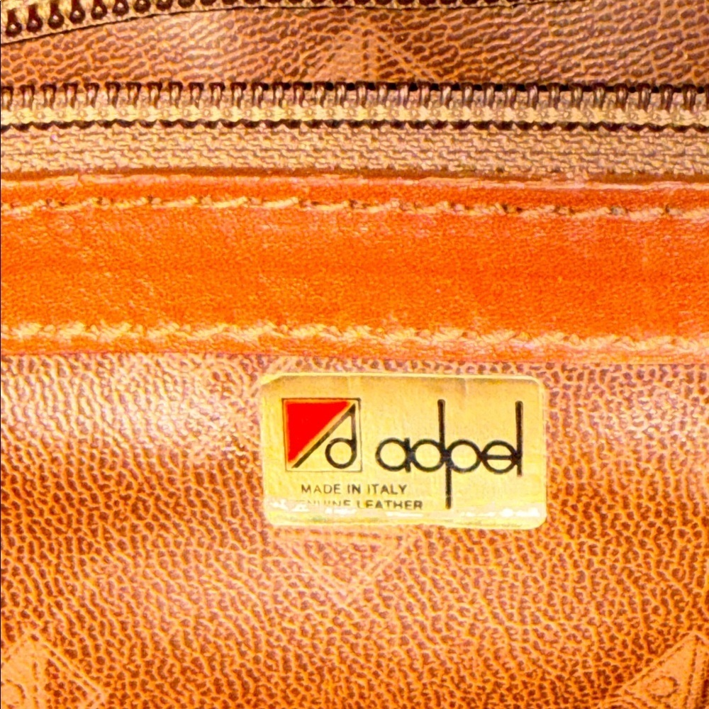 Adpel Vintage Distressed Cognac Brown Leather Briefcase - Picture 13 of 16